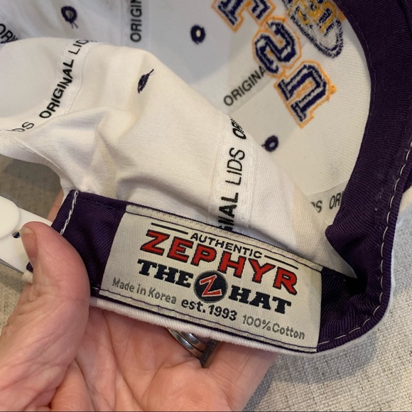 Zephyr White Purple LSU Louisiana University Tigers Football Snap Back Cap - Picture 4 of 4